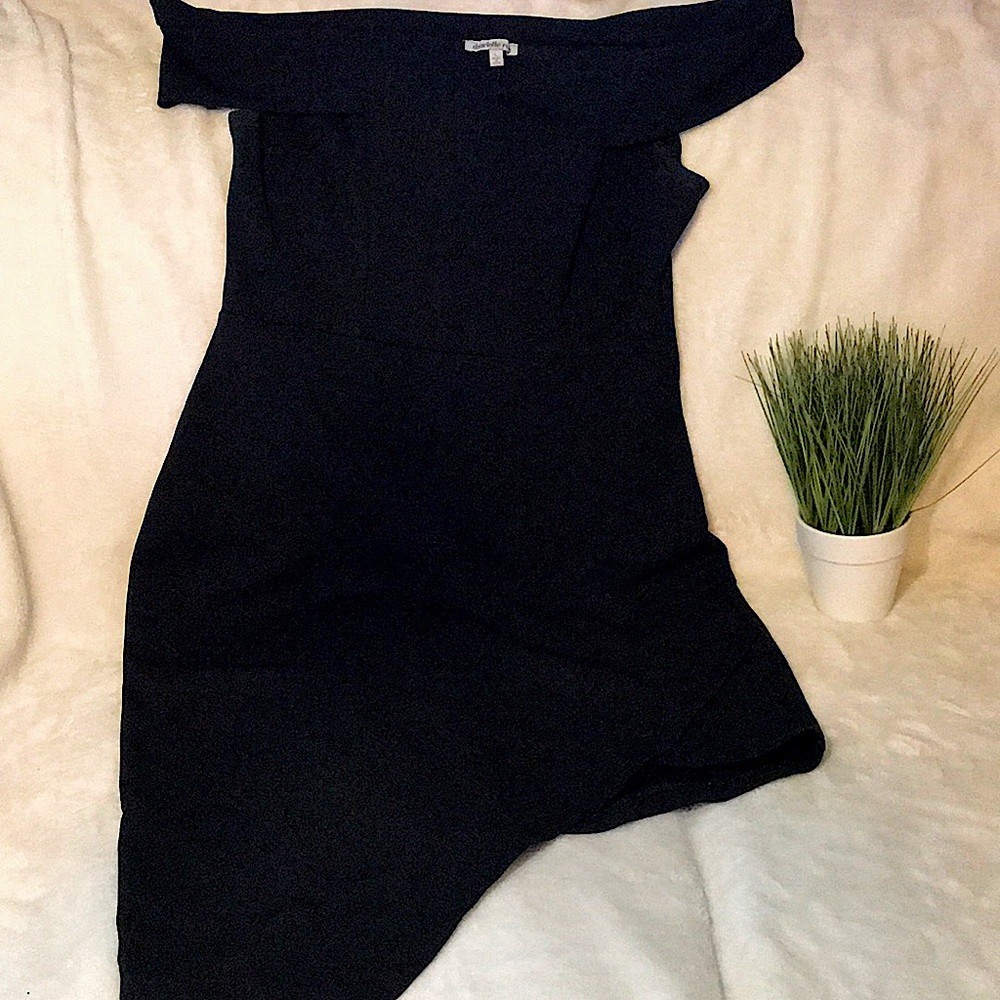 Asymmetric Hem Little Black Dress